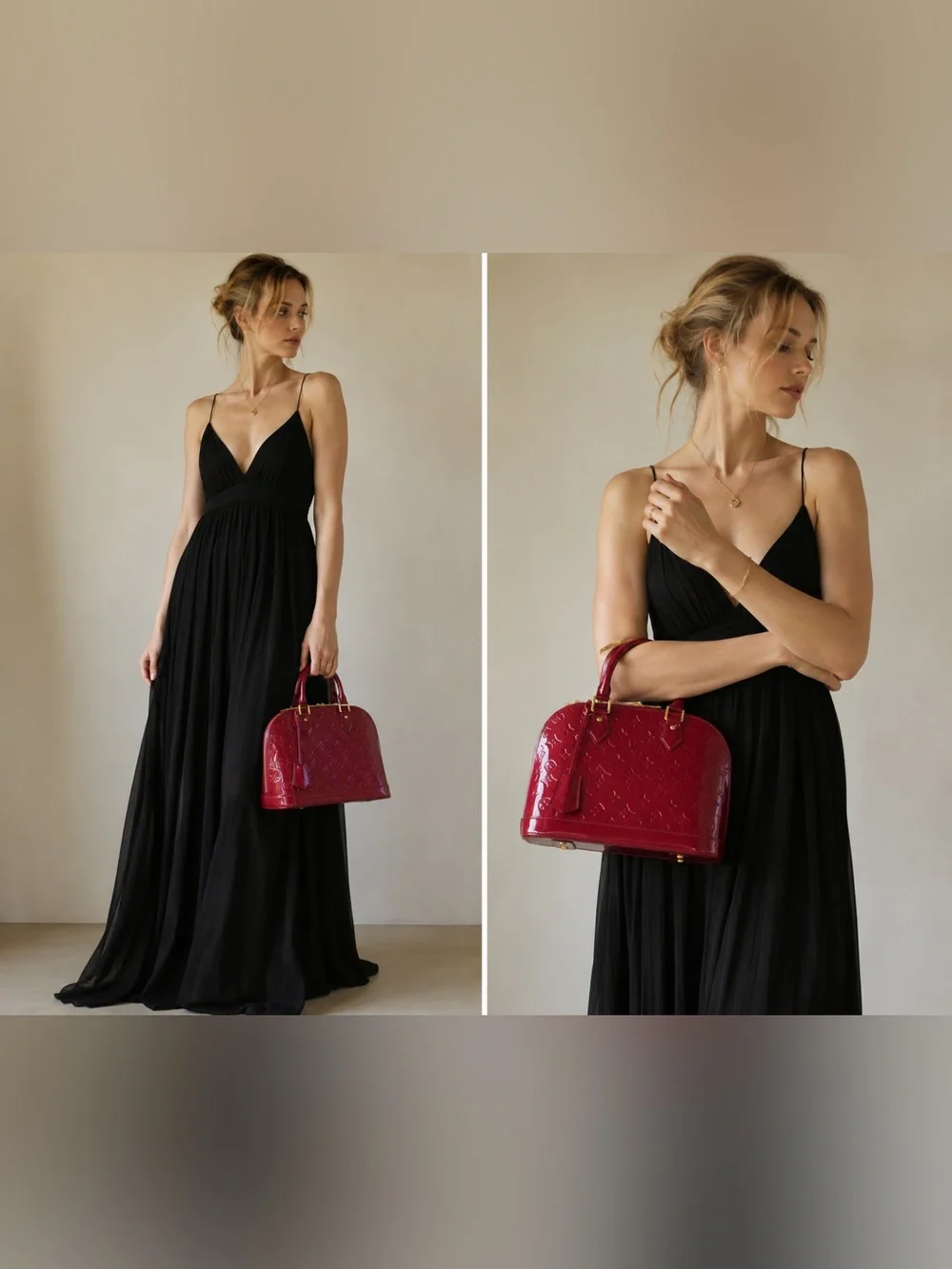 Louis Vuitton Vernis Alma PM Satchel in Deep Raspberry